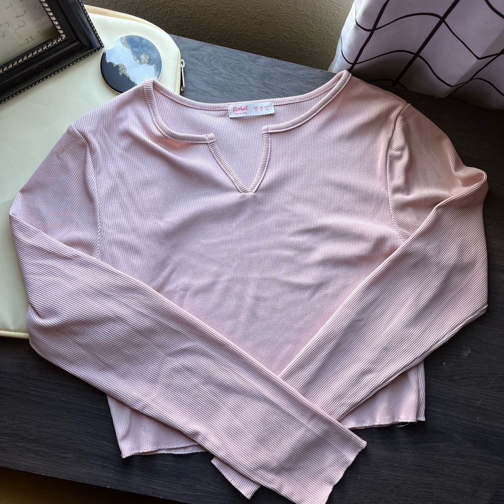 Romwe pink long sleeve